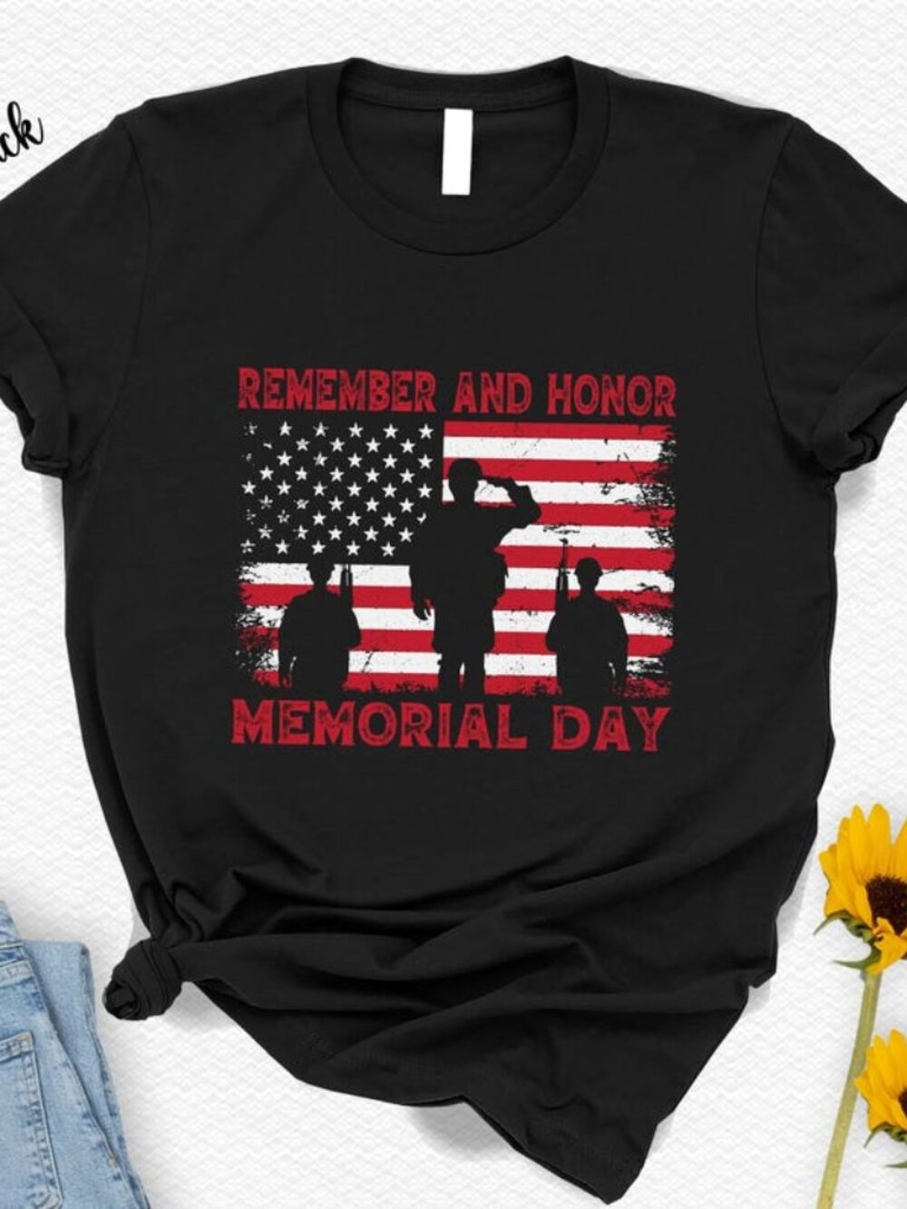 Memorial Day American Flag T-Shirt, Remember & Honor Tee